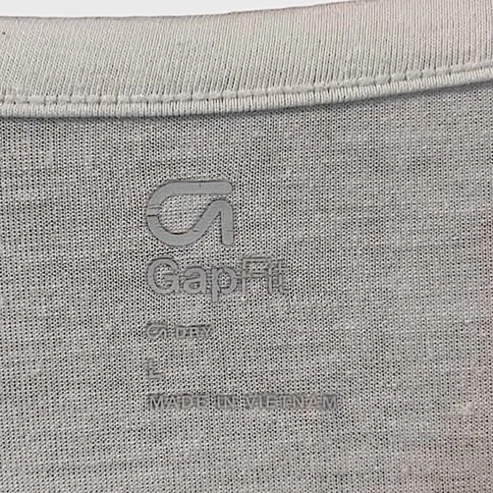 🌴 GapFit Tape Long Sleeve Tee Ivory Frost Girls Large Orange & Fuscia Stripe